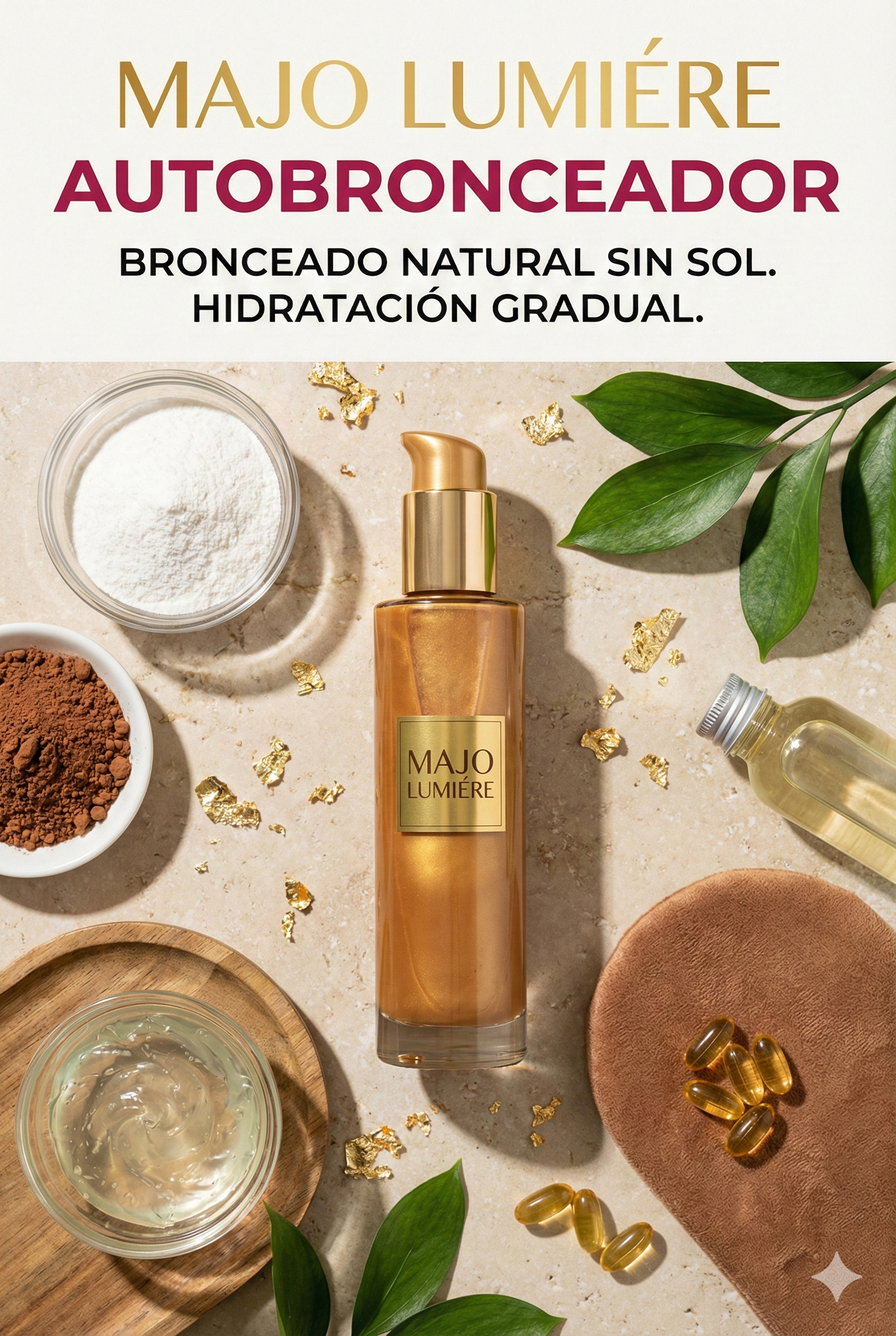 Autobronceador Hidratante Majo Lumière - Dorado Natural sin Sol