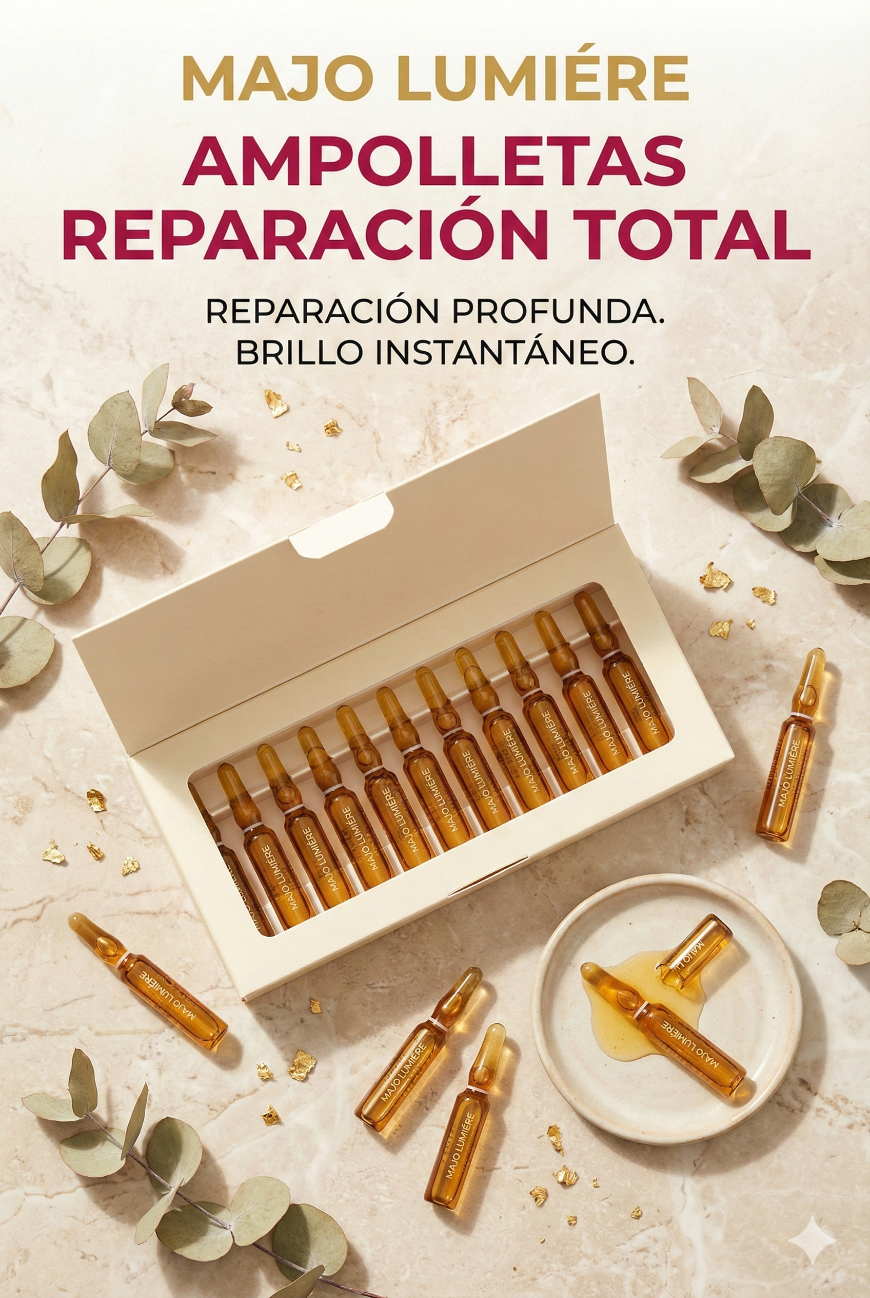 Ampolletas de Reparación Total Intensiva - Brillo Espejo y Rescate Profundo